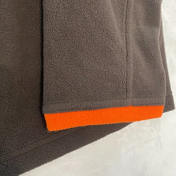 GH Bass & Co Sweater Mens L Brown Orange Fleece Pullover 1/4 Zip Sweater - Picture 3 of 10